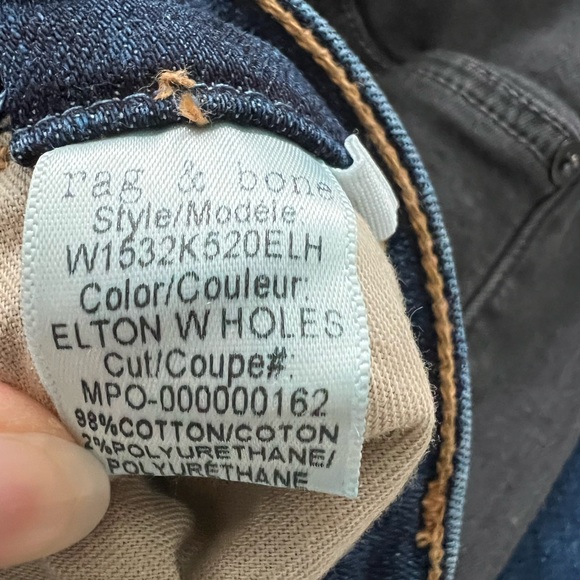 Rag and Bone destroyed high rise jeans. Size 29. - Picture 9 of 12